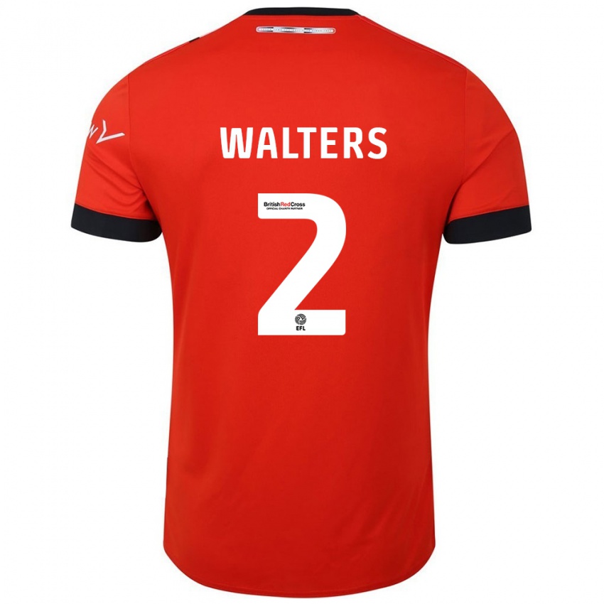 Uomo Maglia Reuell Walters #2 Arancione Nero Kit Gara Home 2024/25 Maglietta