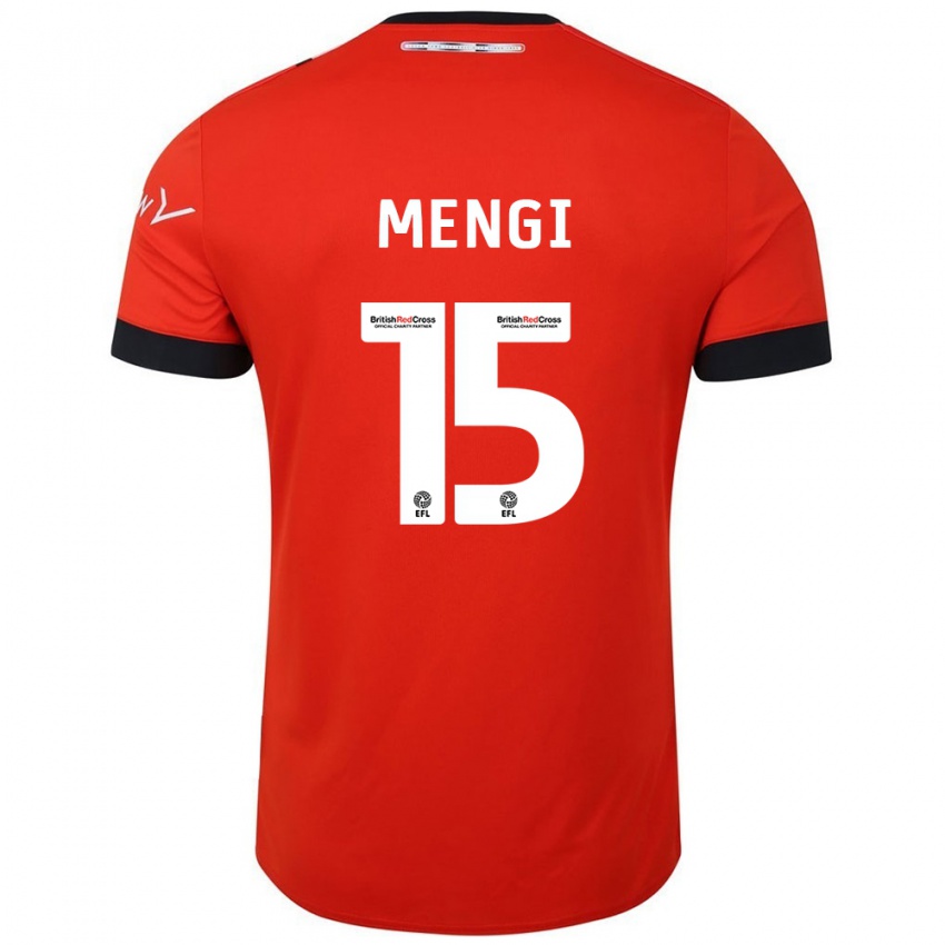 Uomo Maglia Teden Mengi #15 Arancione Nero Kit Gara Home 2024/25 Maglietta