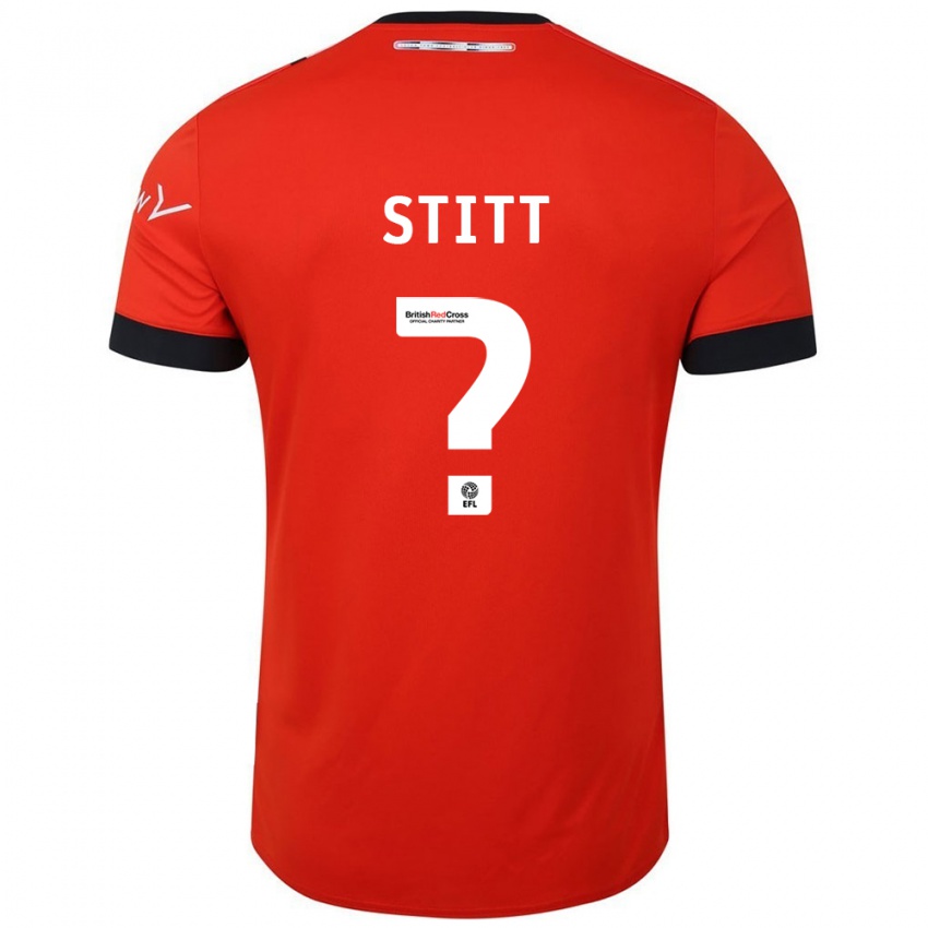 Uomo Maglia Dylan Stitt #0 Arancione Nero Kit Gara Home 2024/25 Maglietta