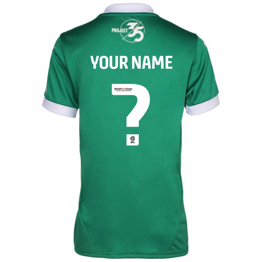 Uomo Maglia Il Tuo Nome #0 Verde Bianco Kit Gara Home 2024/25 Maglietta