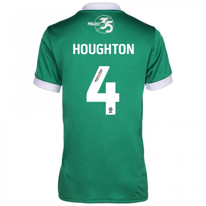 Uomo Maglia Jordan Houghton #4 Verde Bianco Kit Gara Home 2024/25 Maglietta