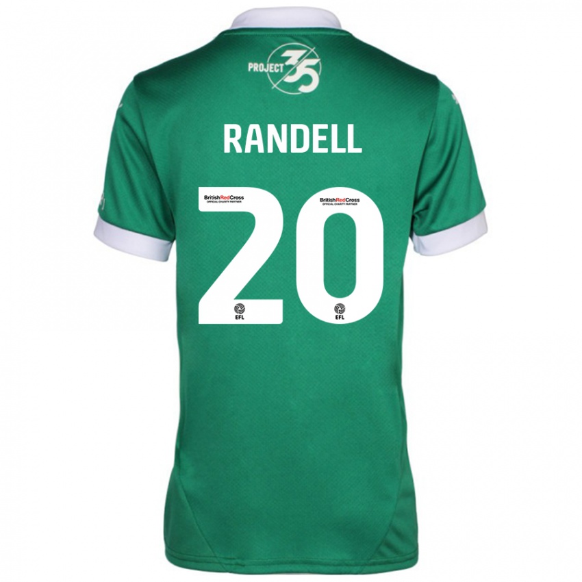 Uomo Maglia Adam Randell #20 Verde Bianco Kit Gara Home 2024/25 Maglietta