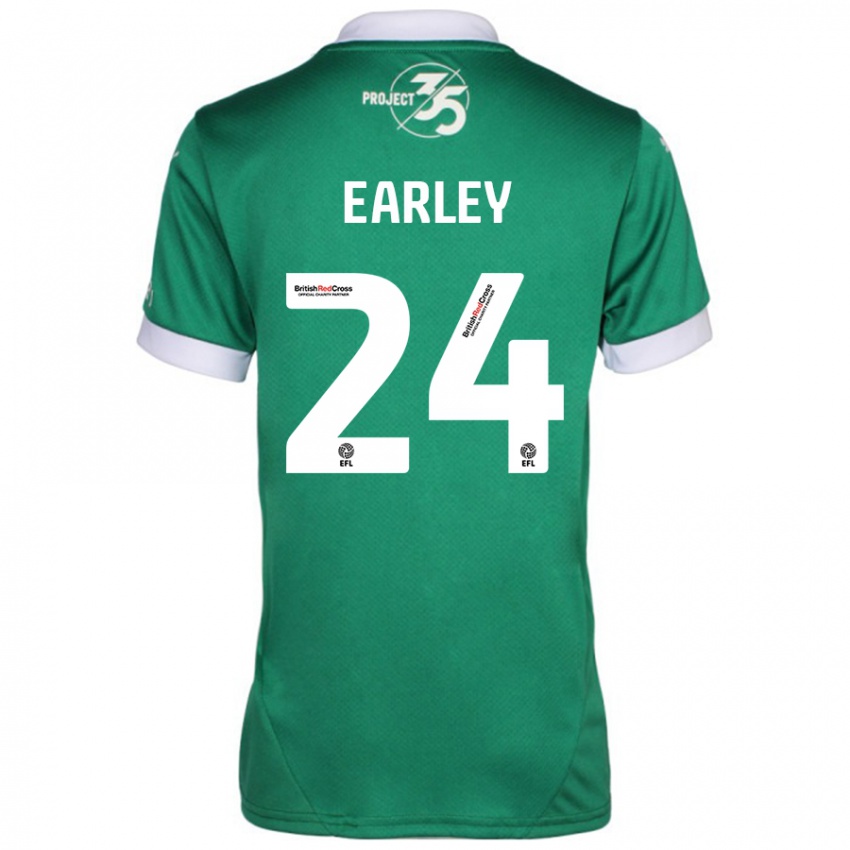 Uomo Maglia Saxon Earley #24 Verde Bianco Kit Gara Home 2024/25 Maglietta