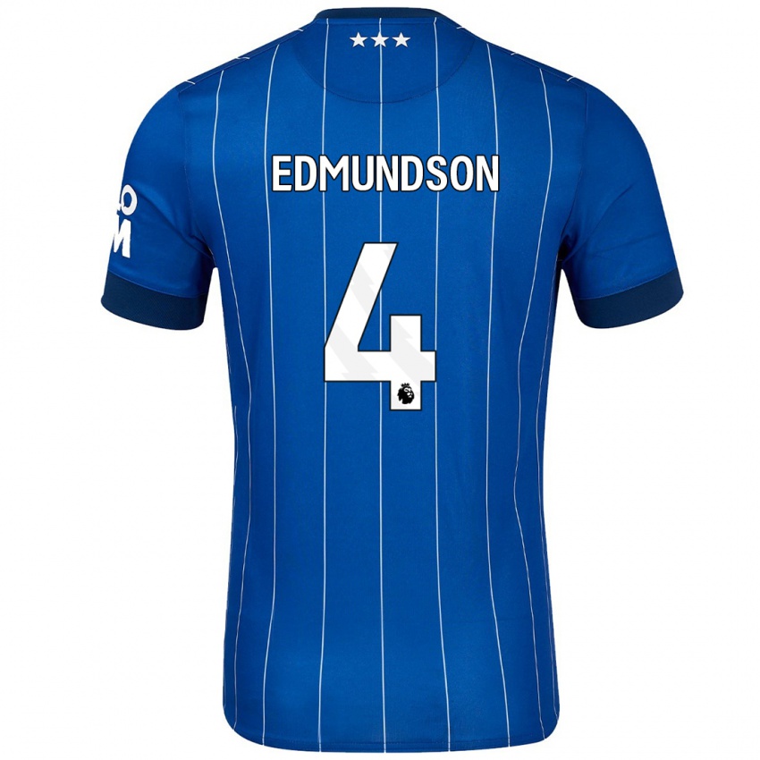 Uomo Maglia George Edmundson #4 Blu Navy Kit Gara Home 2024/25 Maglietta