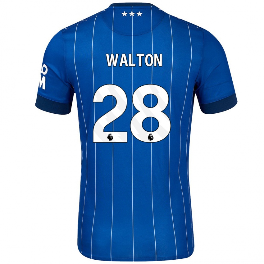 Uomo Maglia Christian Walton #28 Blu Navy Kit Gara Home 2024/25 Maglietta