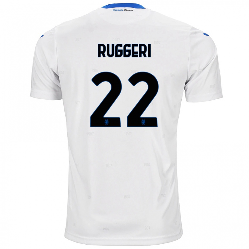 Uomo Maglia Matteo Ruggeri #22 Bianco Kit Gara Away 2024/25 Maglietta