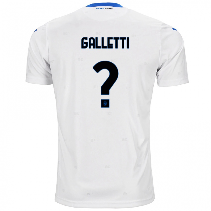 Uomo Maglia Elia Galletti #0 Bianco Kit Gara Away 2024/25 Maglietta