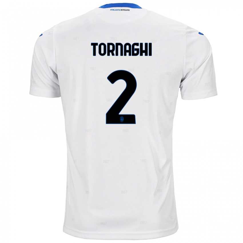 Uomo Maglia Pietro Tornaghi #2 Bianco Kit Gara Away 2024/25 Maglietta