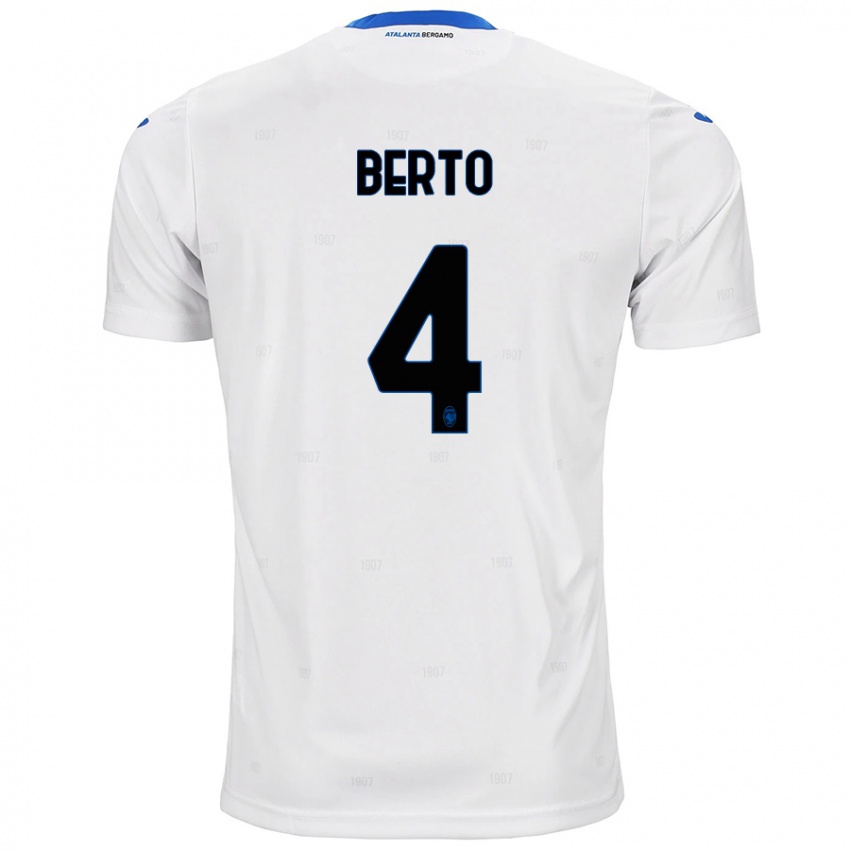 Uomo Maglia Gabriele Berto #4 Bianco Kit Gara Away 2024/25 Maglietta