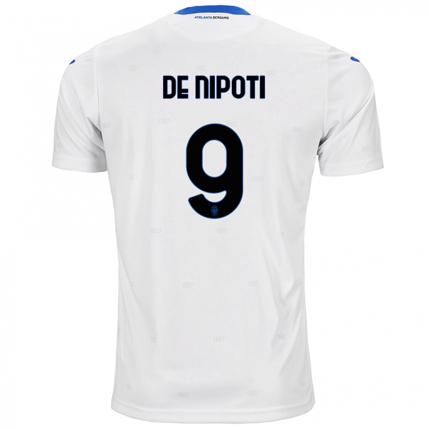 Uomo Maglia Tommaso De Nipoti #9 Bianco Kit Gara Away 2024/25 Maglietta