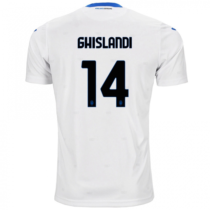 Uomo Maglia Davide Ghislandi #14 Bianco Kit Gara Away 2024/25 Maglietta