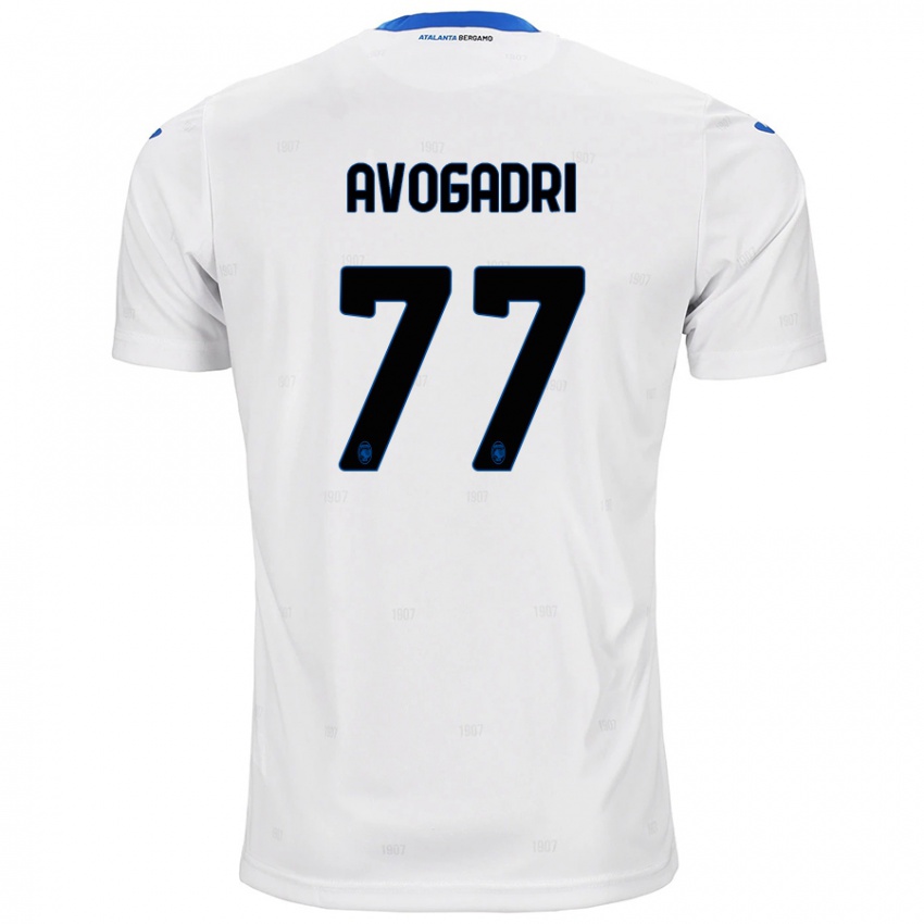 Uomo Maglia Lorenzo Avogadri #77 Bianco Kit Gara Away 2024/25 Maglietta