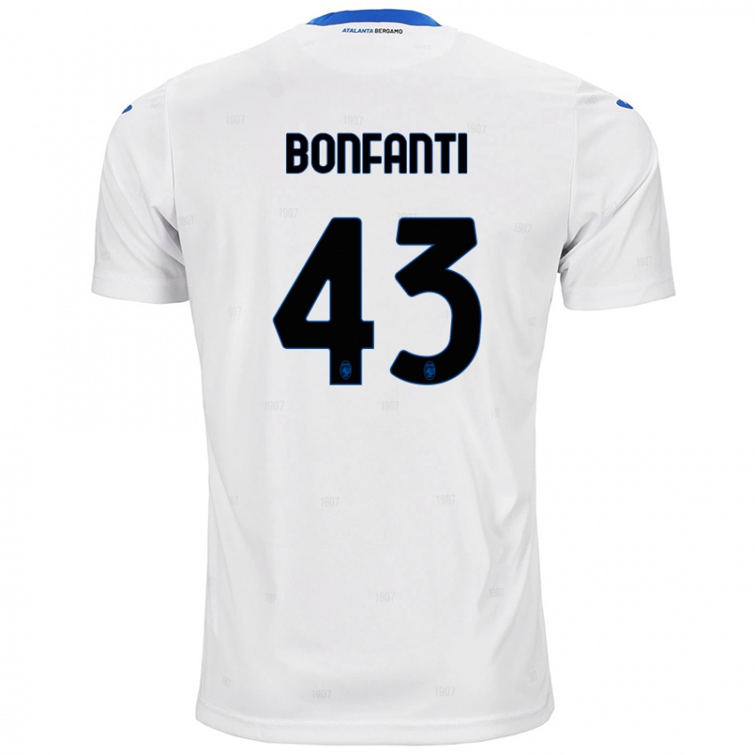 Uomo Maglia Giovanni Bonfanti #43 Bianco Kit Gara Away 2024/25 Maglietta