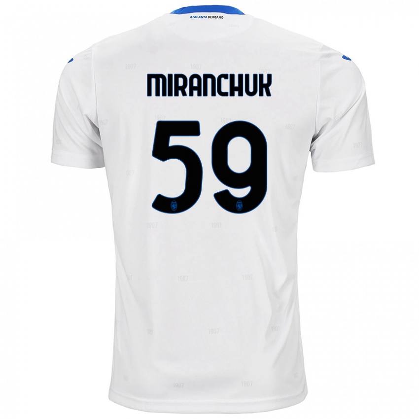 Uomo Maglia Aleksey Miranchuk #59 Bianco Kit Gara Away 2024/25 Maglietta