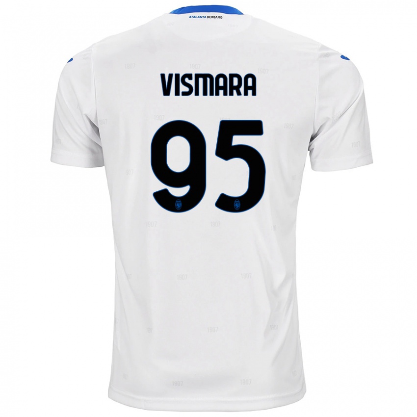 Uomo Maglia Paolo Vismara #95 Bianco Kit Gara Away 2024/25 Maglietta