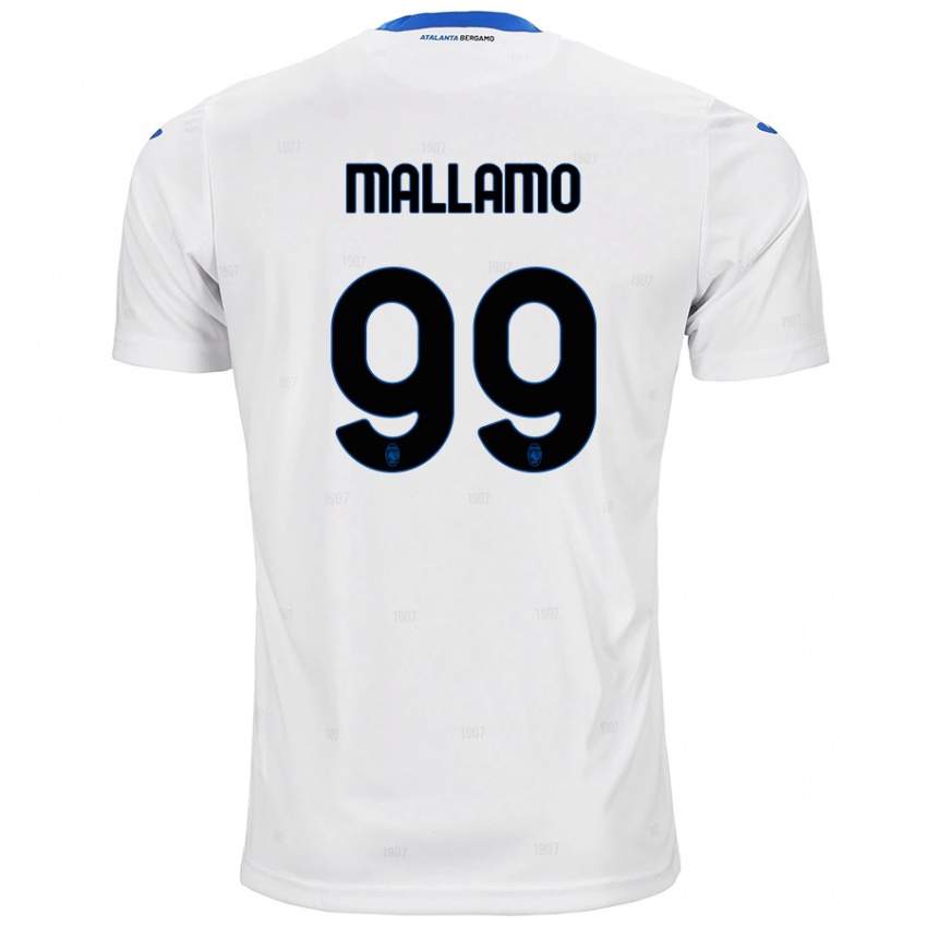 Uomo Maglia Alessandro Mallamo #99 Bianco Kit Gara Away 2024/25 Maglietta