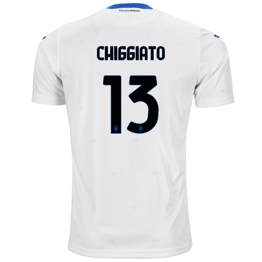 Uomo Maglia Gabriele Chiggiato #13 Bianco Kit Gara Away 2024/25 Maglietta