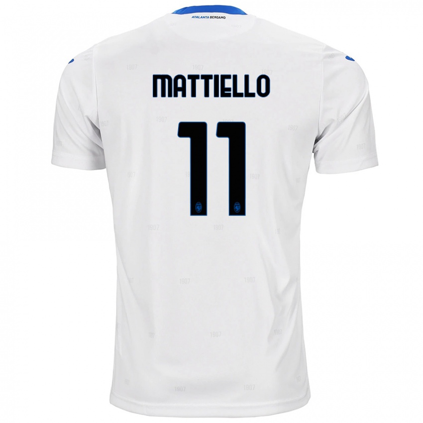 Uomo Maglia Federico Mattiello #11 Bianco Kit Gara Away 2024/25 Maglietta