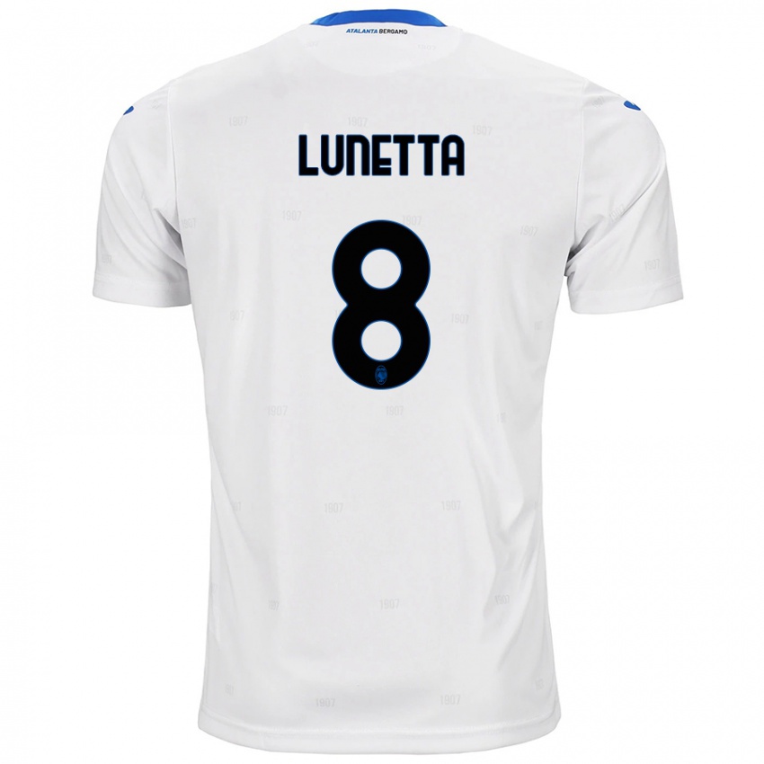 Uomo Maglia Gabriel Lunetta #8 Bianco Kit Gara Away 2024/25 Maglietta