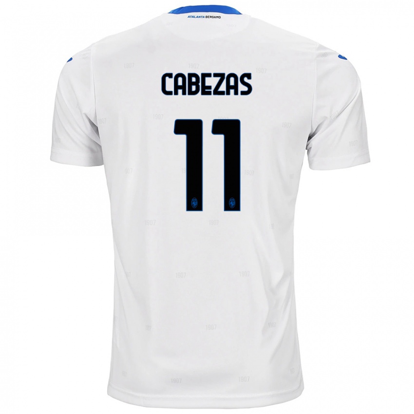 Uomo Maglia Bryan Cabezas #11 Bianco Kit Gara Away 2024/25 Maglietta