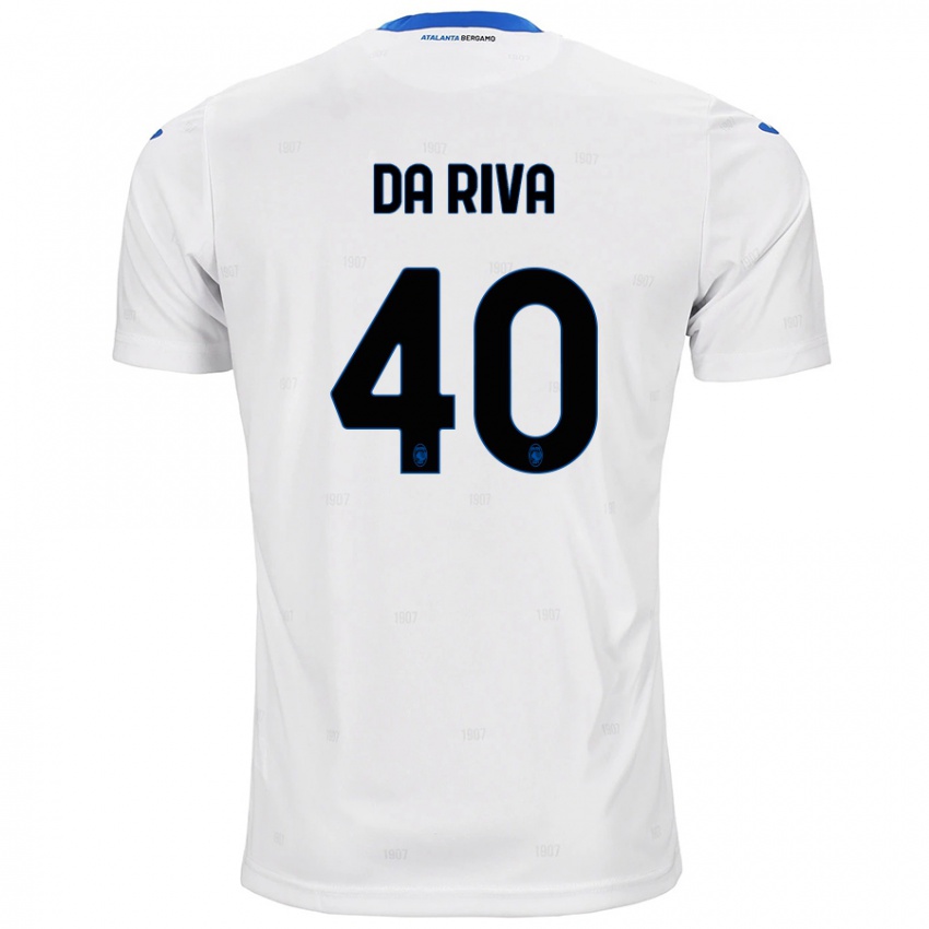 Uomo Maglia Jacopo Da Riva #40 Bianco Kit Gara Away 2024/25 Maglietta