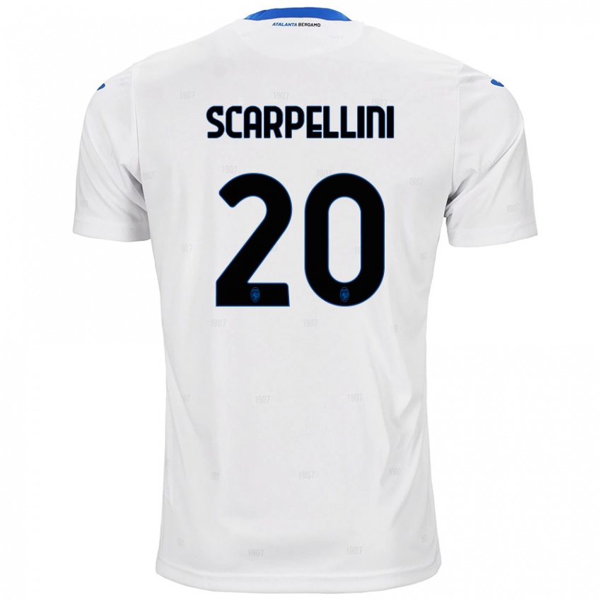 Uomo Maglia Andrea Scarpellini #20 Bianco Kit Gara Away 2024/25 Maglietta