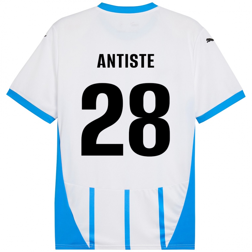 Uomo Maglia Janis Antiste #28 Bianco Blu Kit Gara Away 2024/25 Maglietta