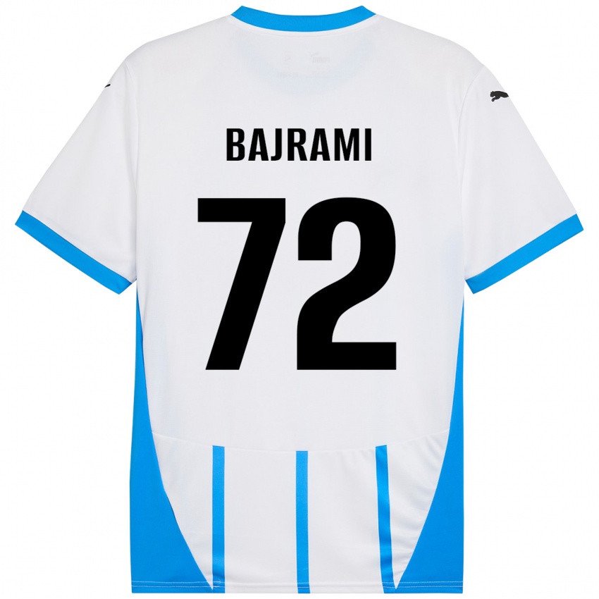 Uomo Maglia Nedim Bajrami #72 Bianco Blu Kit Gara Away 2024/25 Maglietta