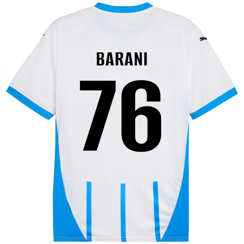 Uomo Maglia Luca Barani #76 Bianco Blu Kit Gara Away 2024/25 Maglietta