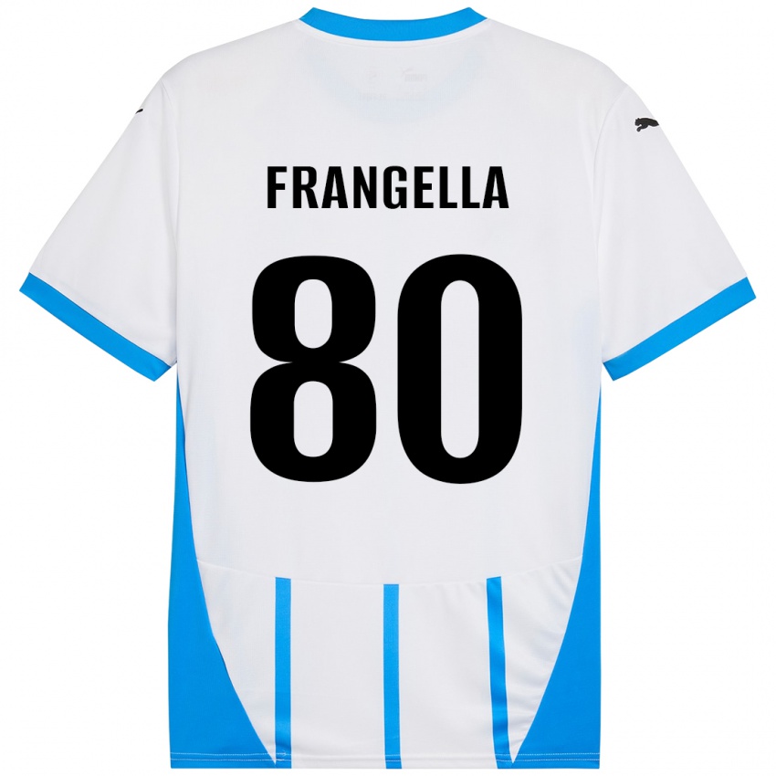 Uomo Maglia Christian Frangella #80 Bianco Blu Kit Gara Away 2024/25 Maglietta