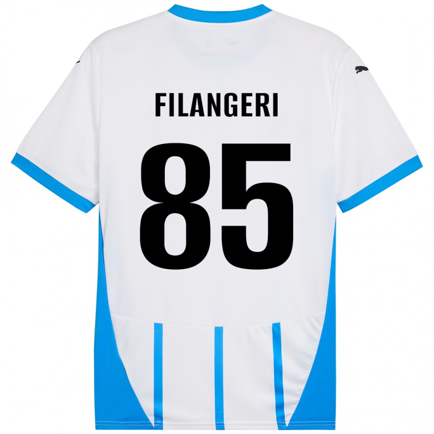 Uomo Maglia Maria Luisa Filangeri #85 Bianco Blu Kit Gara Away 2024/25 Maglietta