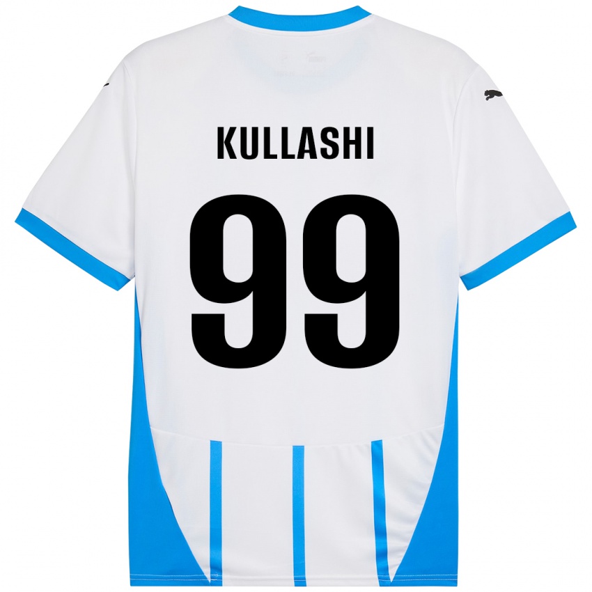 Uomo Maglia Loreta Kullashi #99 Bianco Blu Kit Gara Away 2024/25 Maglietta