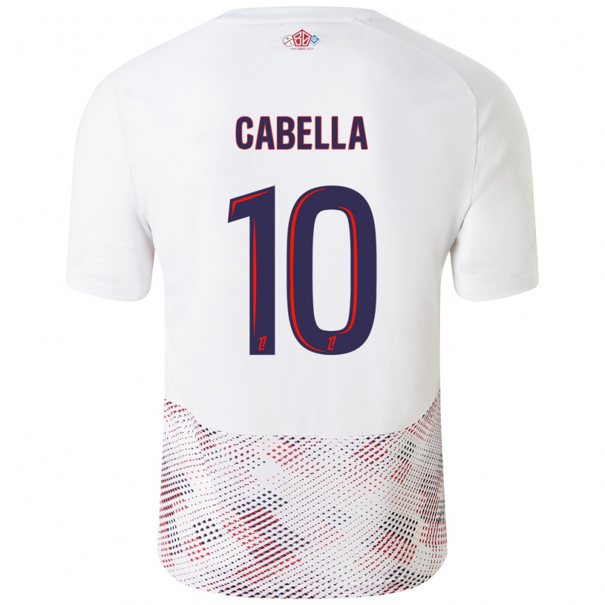 Uomo Maglia Remy Cabella #10 Bianco Blu Reale Kit Gara Away 2024/25 Maglietta