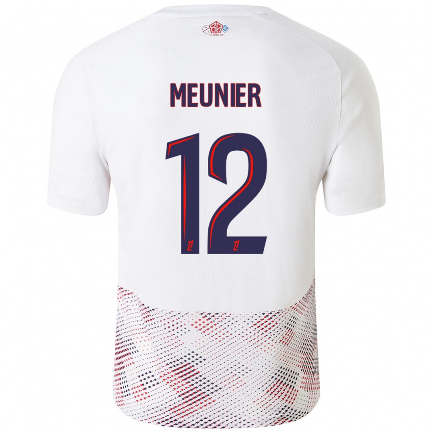 Uomo Maglia Thomas Meunier #12 Bianco Blu Reale Kit Gara Away 2024/25 Maglietta