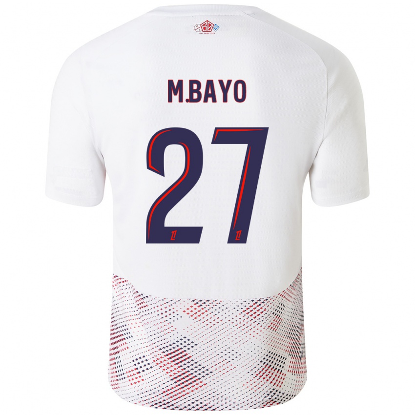 Uomo Maglia Mohamed Bayo #27 Bianco Blu Reale Kit Gara Away 2024/25 Maglietta