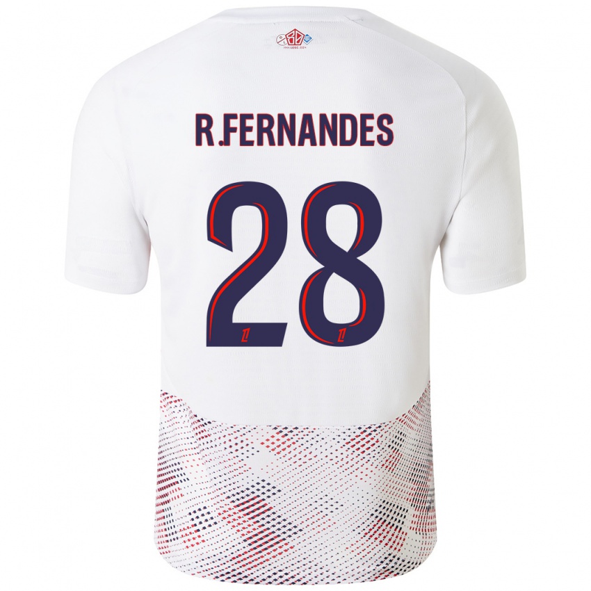 Uomo Maglia Rafael Fernandes #28 Bianco Blu Reale Kit Gara Away 2024/25 Maglietta