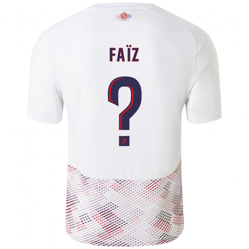 Uomo Maglia Adame Faïz #0 Bianco Blu Reale Kit Gara Away 2024/25 Maglietta