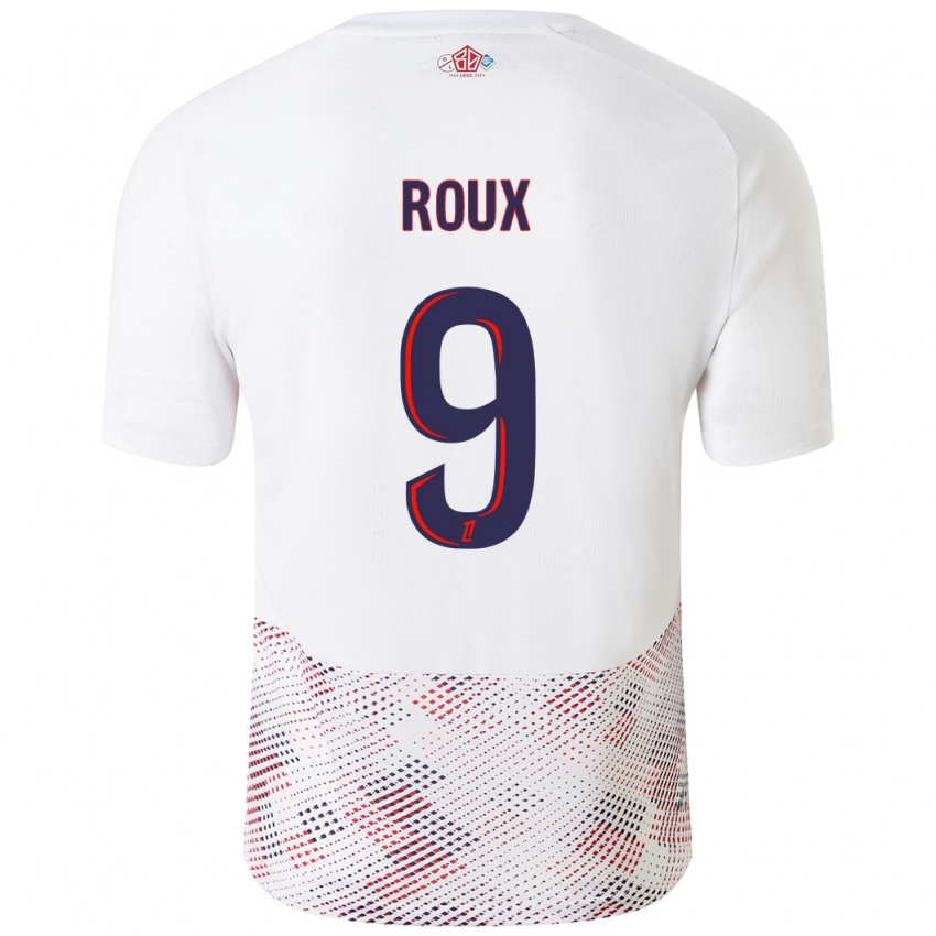 Uomo Maglia Danielle Roux #9 Bianco Blu Reale Kit Gara Away 2024/25 Maglietta