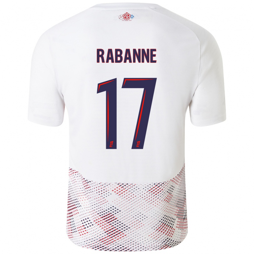 Uomo Maglia Julie Rabanne #17 Bianco Blu Reale Kit Gara Away 2024/25 Maglietta