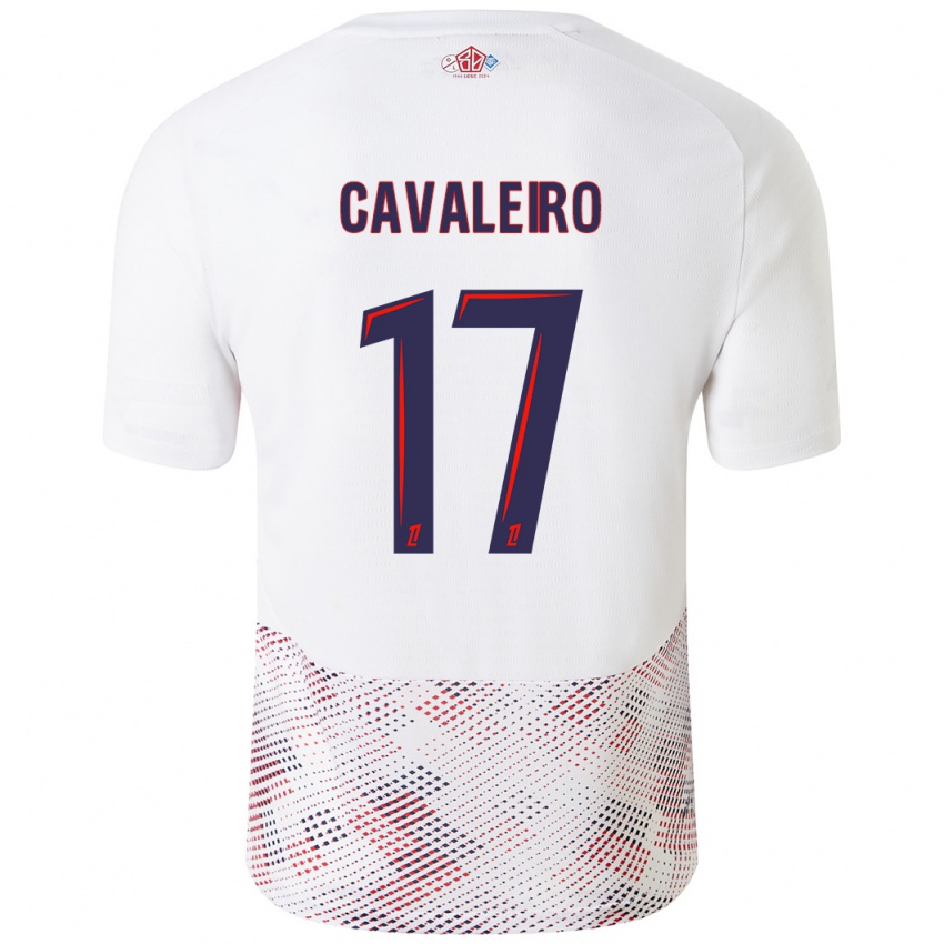 Uomo Maglia Ivan Cavaleiro #17 Bianco Blu Reale Kit Gara Away 2024/25 Maglietta