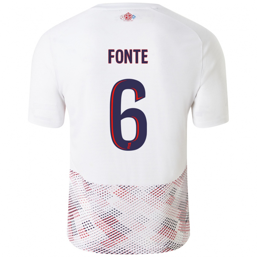 Uomo Maglia Jose Fonte #6 Bianco Blu Reale Kit Gara Away 2024/25 Maglietta