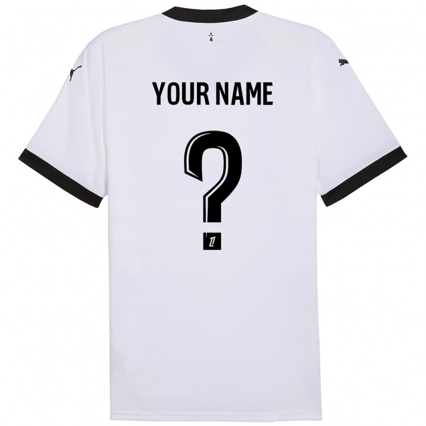 Uomo Maglia Il Tuo Nome #0 Bianco Nero Kit Gara Away 2024/25 Maglietta