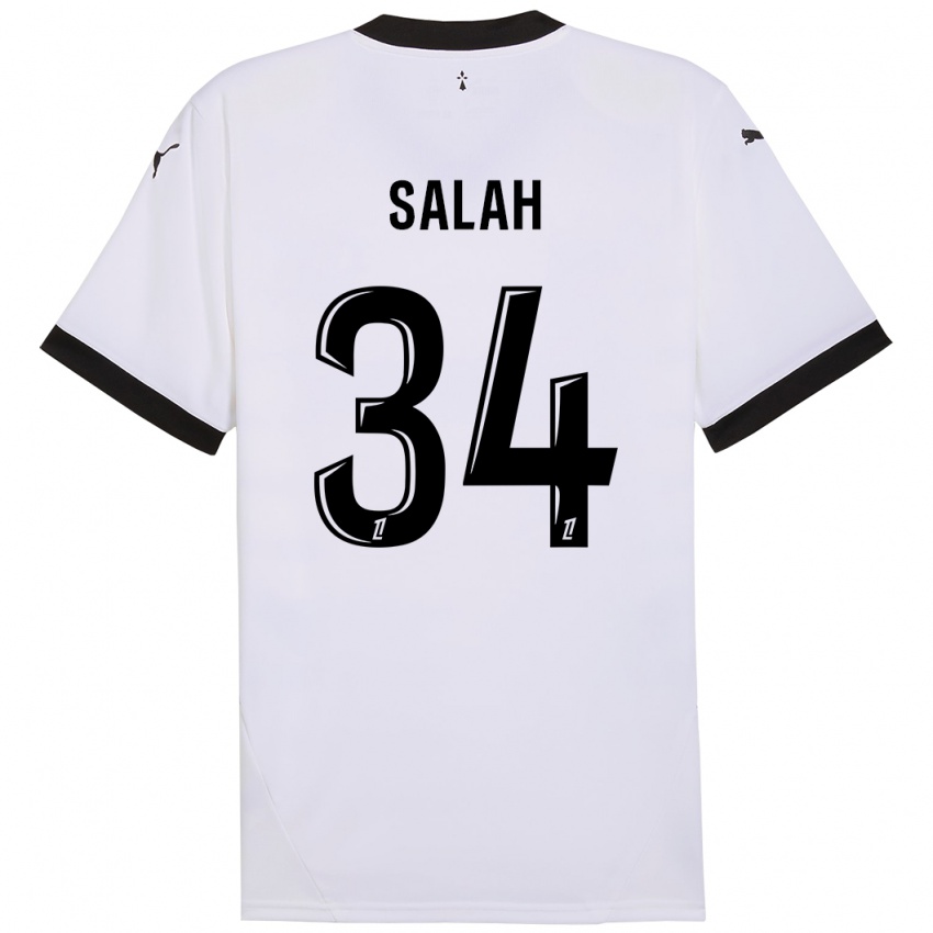 Uomo Maglia Ibrahim Salah #34 Bianco Nero Kit Gara Away 2024/25 Maglietta