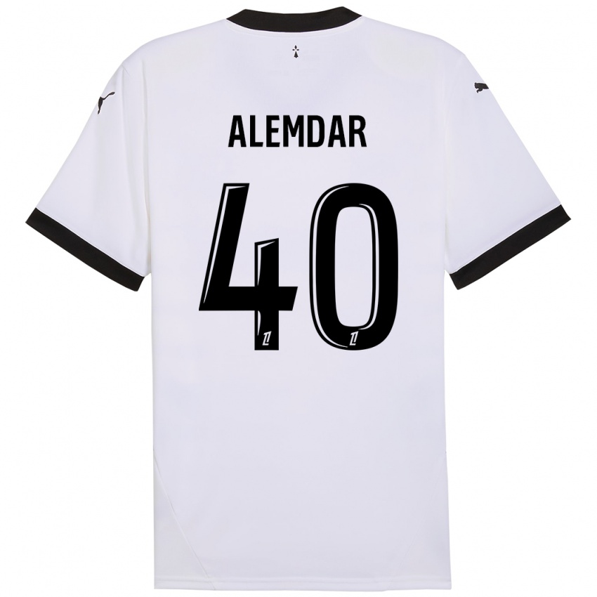 Uomo Maglia Doğan Alemdar #40 Bianco Nero Kit Gara Away 2024/25 Maglietta