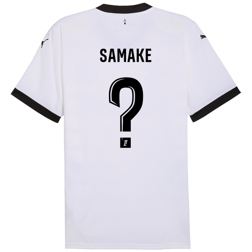 Uomo Maglia Wilson Samaké #0 Bianco Nero Kit Gara Away 2024/25 Maglietta