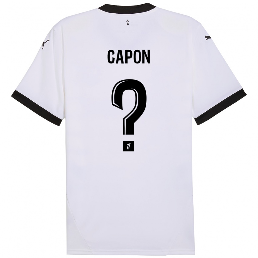 Uomo Maglia José Capon #0 Bianco Nero Kit Gara Away 2024/25 Maglietta