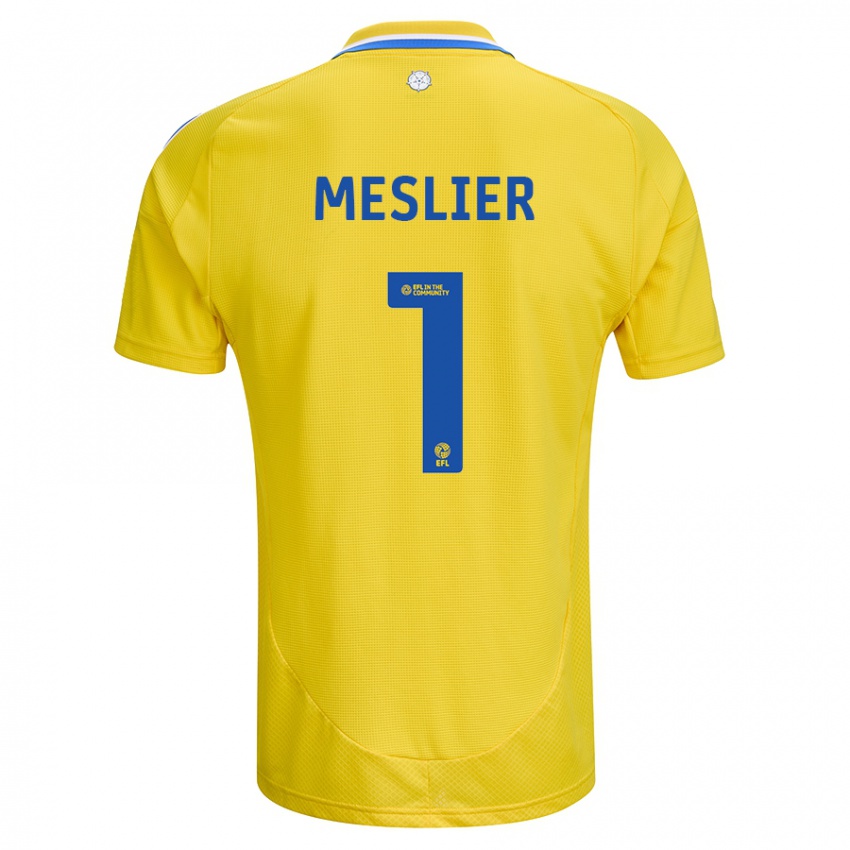 Uomo Maglia Illan Meslier #1 Giallo Blu Kit Gara Away 2024/25 Maglietta