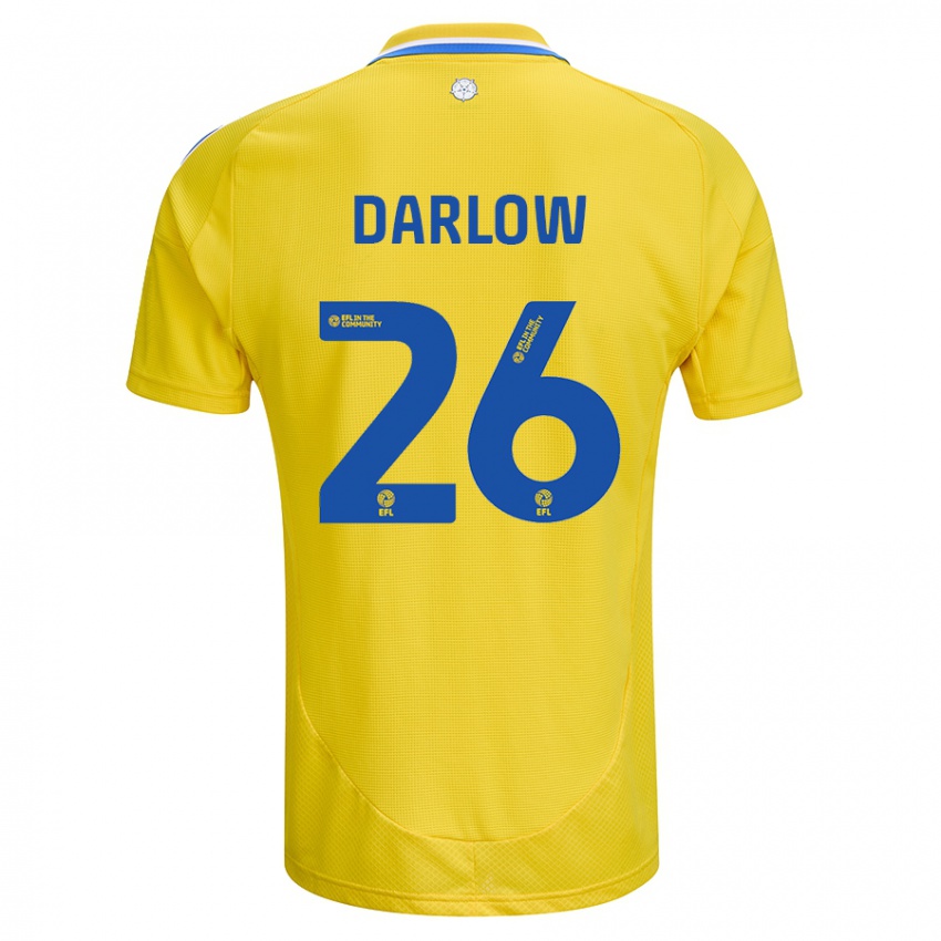 Uomo Maglia Karl Darlow #26 Giallo Blu Kit Gara Away 2024/25 Maglietta