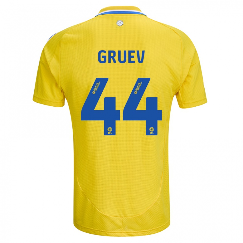 Uomo Maglia Ilia Gruev #44 Giallo Blu Kit Gara Away 2024/25 Maglietta