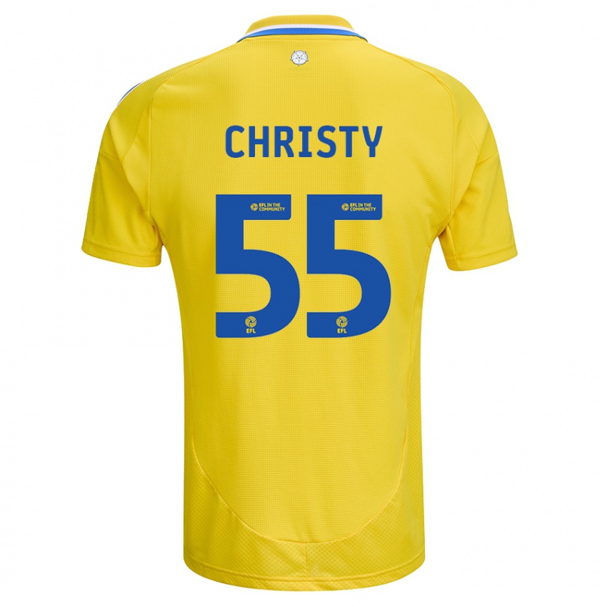 Uomo Maglia Harry Christy #55 Giallo Blu Kit Gara Away 2024/25 Maglietta